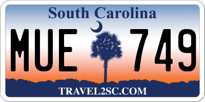 SC license plate MUE749
