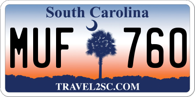 SC license plate MUF760