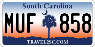 SC license plate MUF858
