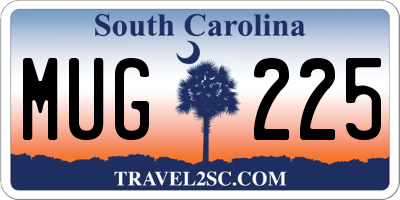 SC license plate MUG225