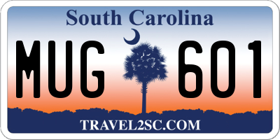 SC license plate MUG601