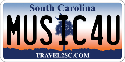 SC license plate MUSIC4U