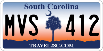 SC license plate MVS412