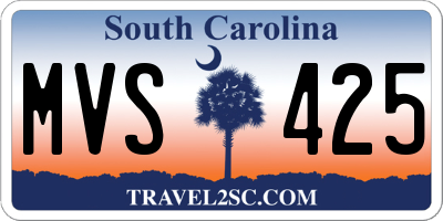 SC license plate MVS425
