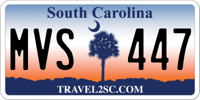 SC license plate MVS447