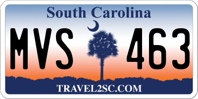 SC license plate MVS463