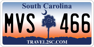 SC license plate MVS466