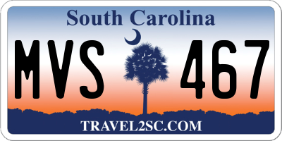 SC license plate MVS467