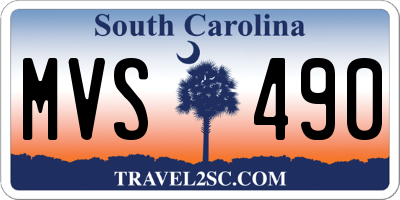 SC license plate MVS490