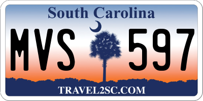 SC license plate MVS597