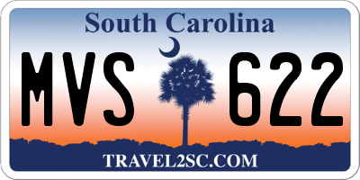 SC license plate MVS622