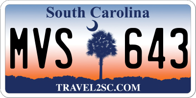 SC license plate MVS643