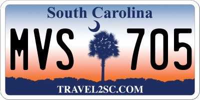 SC license plate MVS705