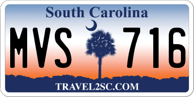 SC license plate MVS716