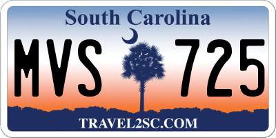 SC license plate MVS725