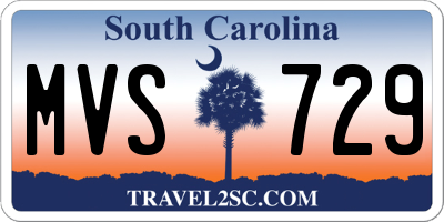 SC license plate MVS729