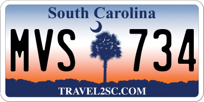 SC license plate MVS734