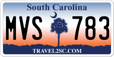 SC license plate MVS783