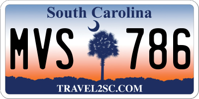 SC license plate MVS786