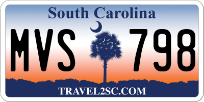 SC license plate MVS798