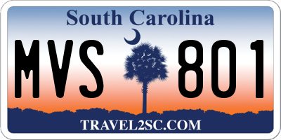 SC license plate MVS801