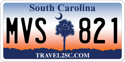 SC license plate MVS821