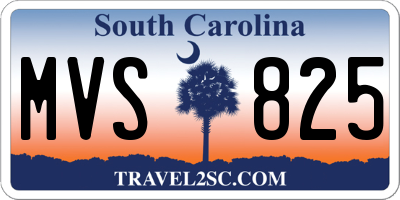 SC license plate MVS825