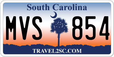 SC license plate MVS854