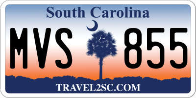 SC license plate MVS855