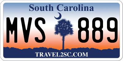 SC license plate MVS889