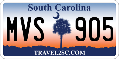 SC license plate MVS905