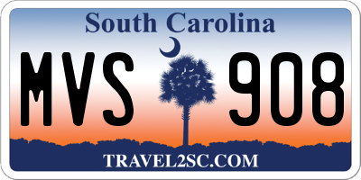SC license plate MVS908