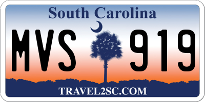 SC license plate MVS919