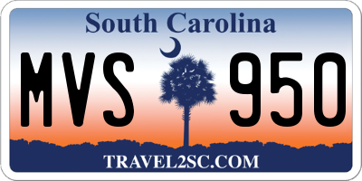 SC license plate MVS950