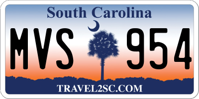 SC license plate MVS954