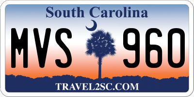 SC license plate MVS960