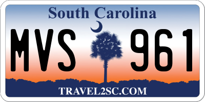 SC license plate MVS961