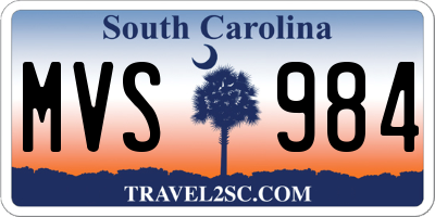 SC license plate MVS984