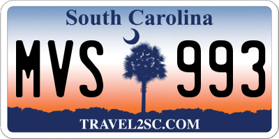 SC license plate MVS993