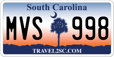 SC license plate MVS998