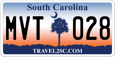 SC license plate MVT028