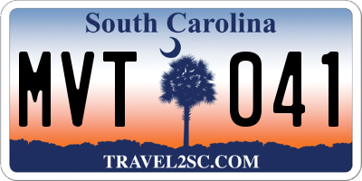 SC license plate MVT041