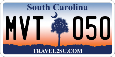 SC license plate MVT050