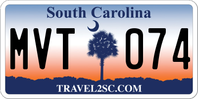 SC license plate MVT074