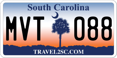 SC license plate MVT088