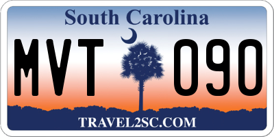 SC license plate MVT090