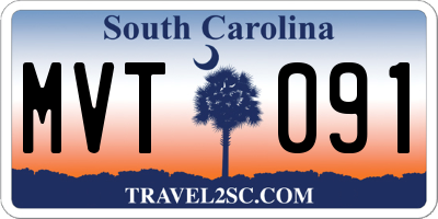 SC license plate MVT091