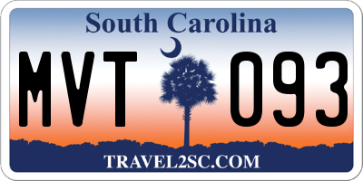 SC license plate MVT093