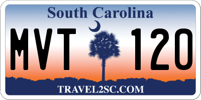 SC license plate MVT120