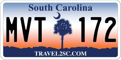 SC license plate MVT172